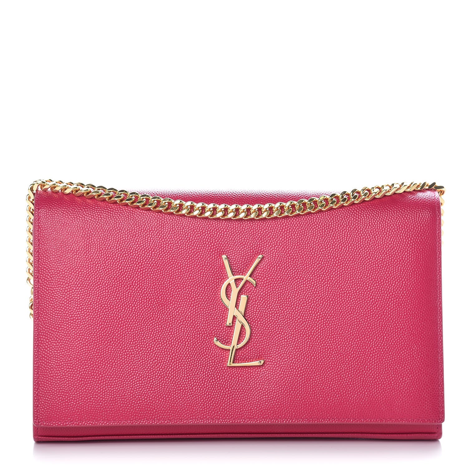 Saint Laurent Grain De Poudre Monogram Chain Wallet Bubblegum 1 of 10