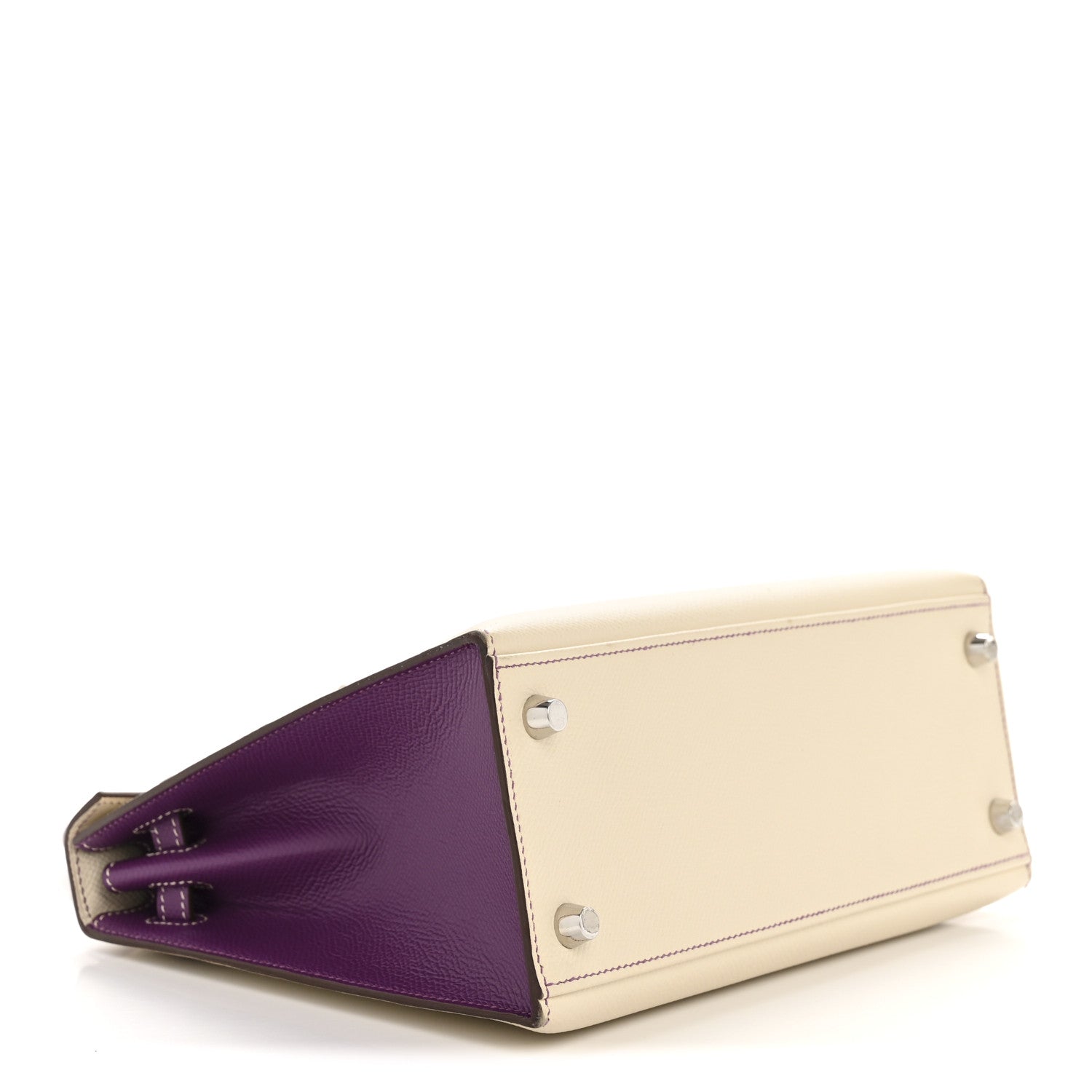Hermes Epsom Bi-Color Horseshoe Kelly Sellier 25 Craie Anemone 4 of 14