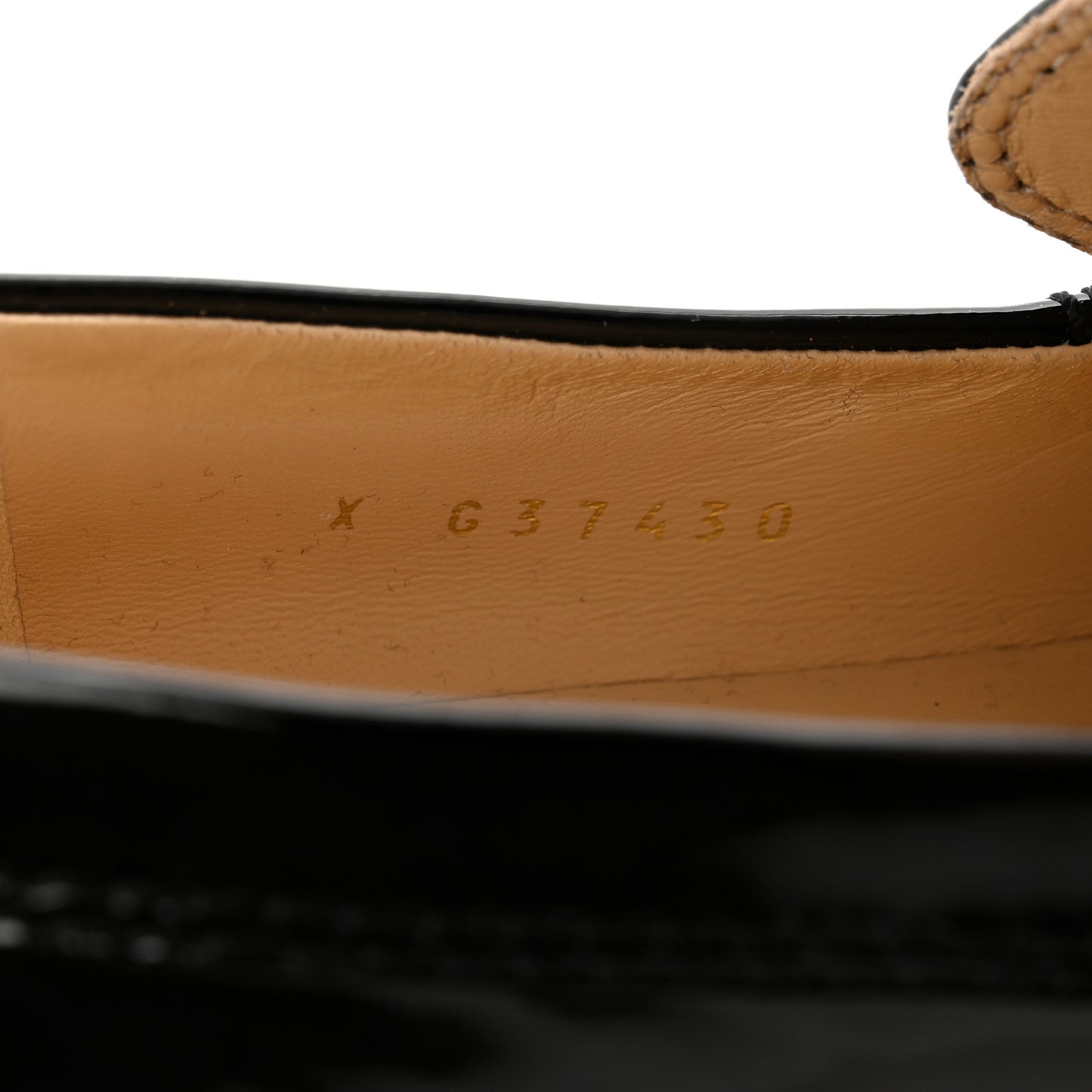 Shiny Calfskin Logo Loafers 36.5 Black