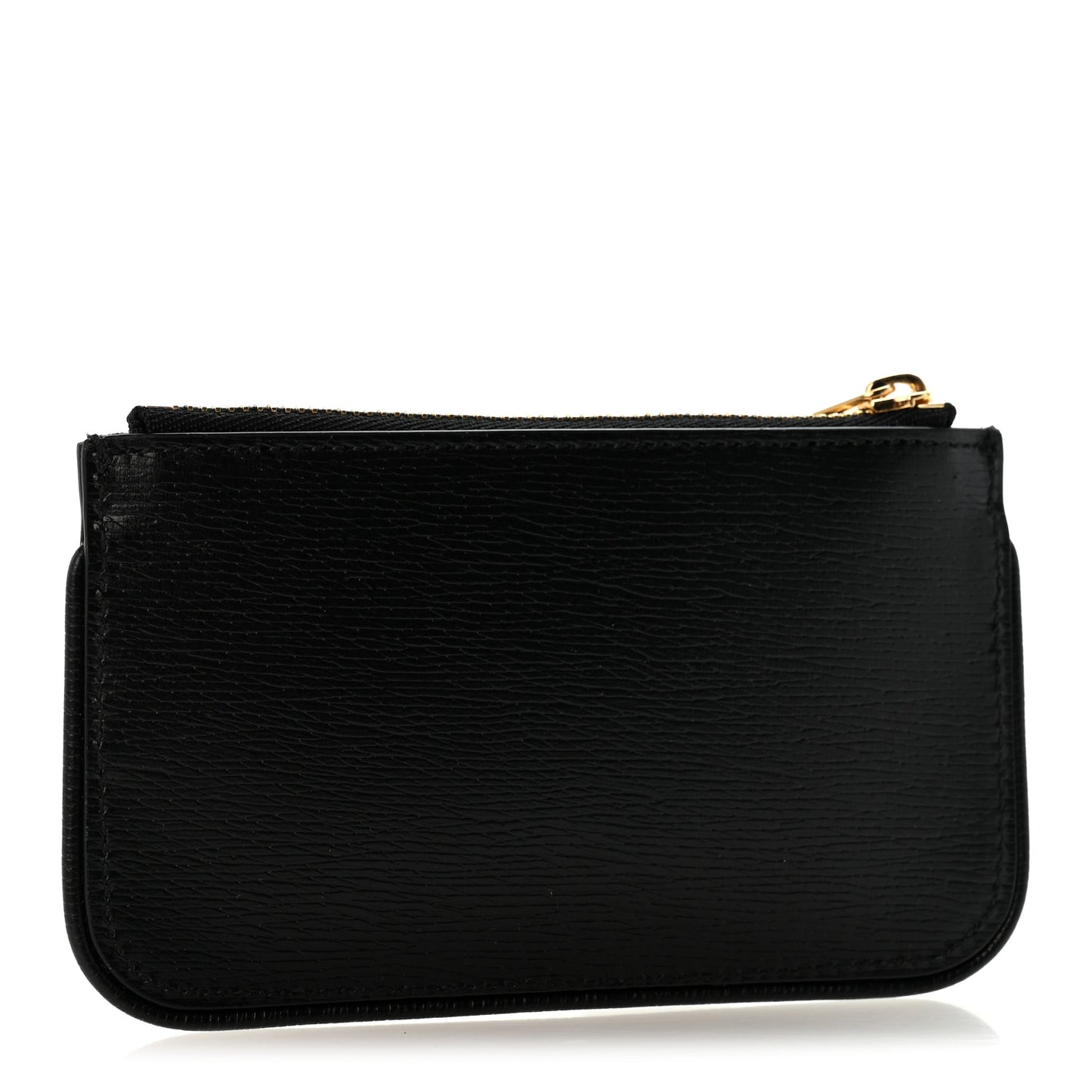 Calfskin Script Key Case Black