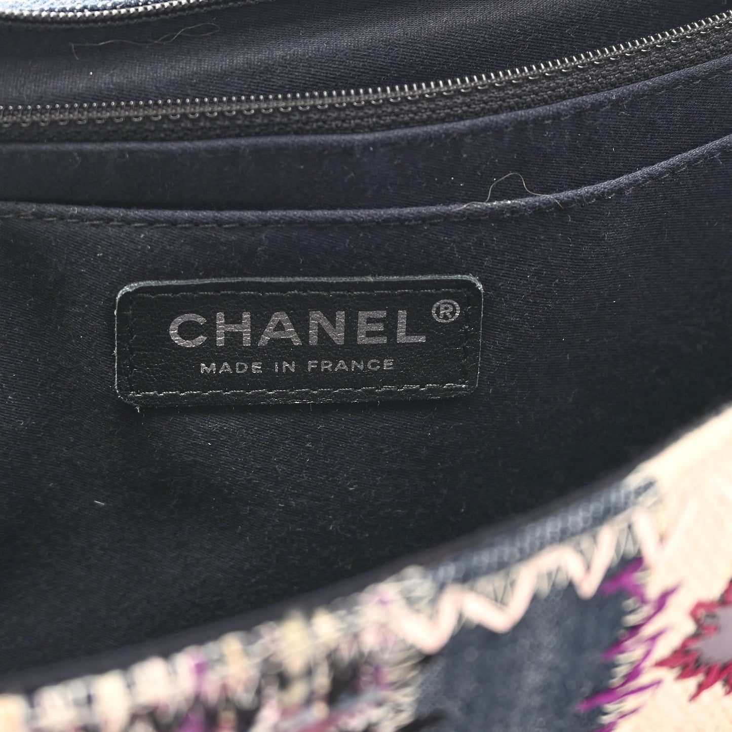 Denim Tweed Patchwork Jumbo Single Flap Multicolor