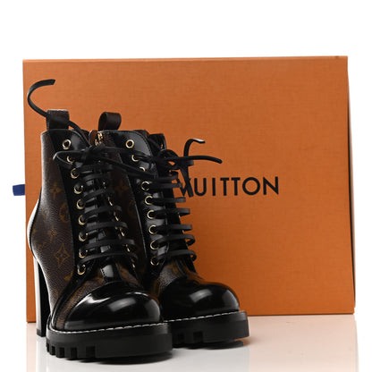 Louis Vuitton Patent Calfskin Monogram Star Trail Ankle Boots 35.5 Black 8 of 8