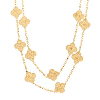 Van Cleef & Arpels 18K Yellow Gold 20 Motifs Vintage Alhambra Necklace 1 of 5