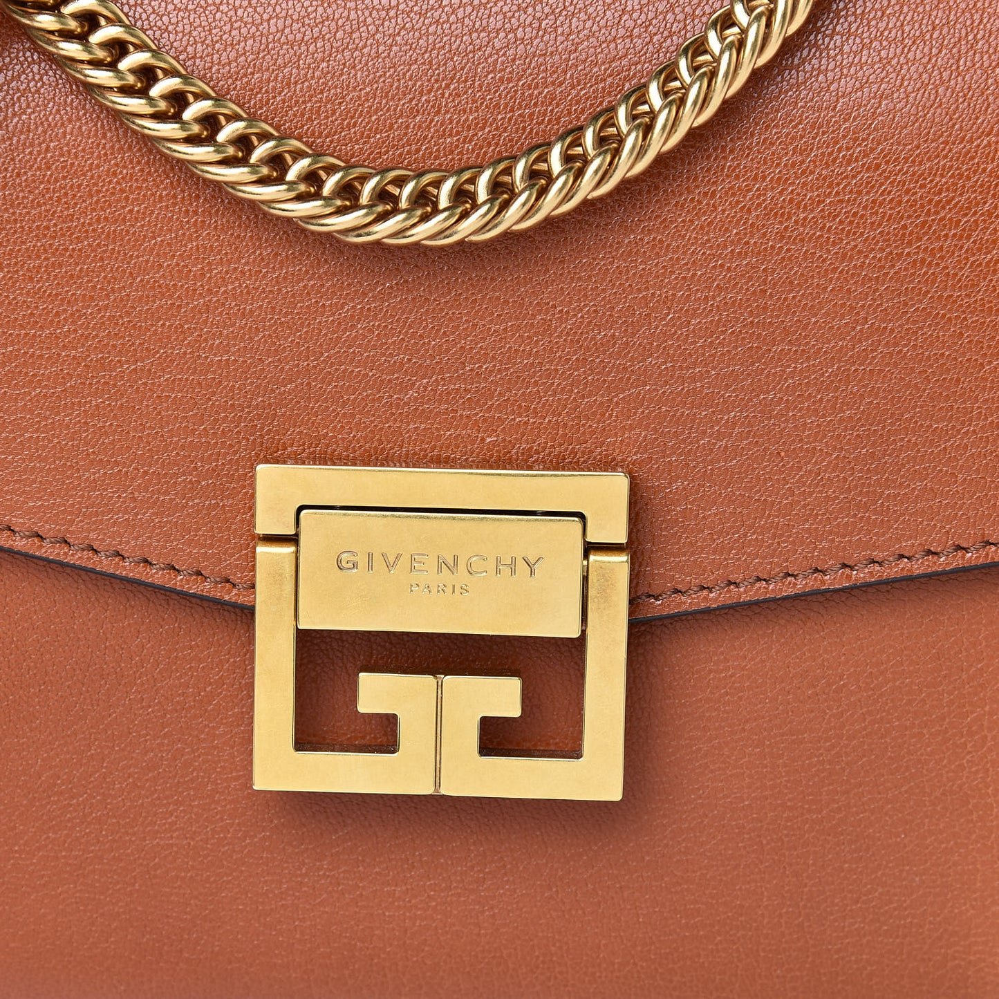 Goatskin Small GV3 Shoulder Bag Chestnut