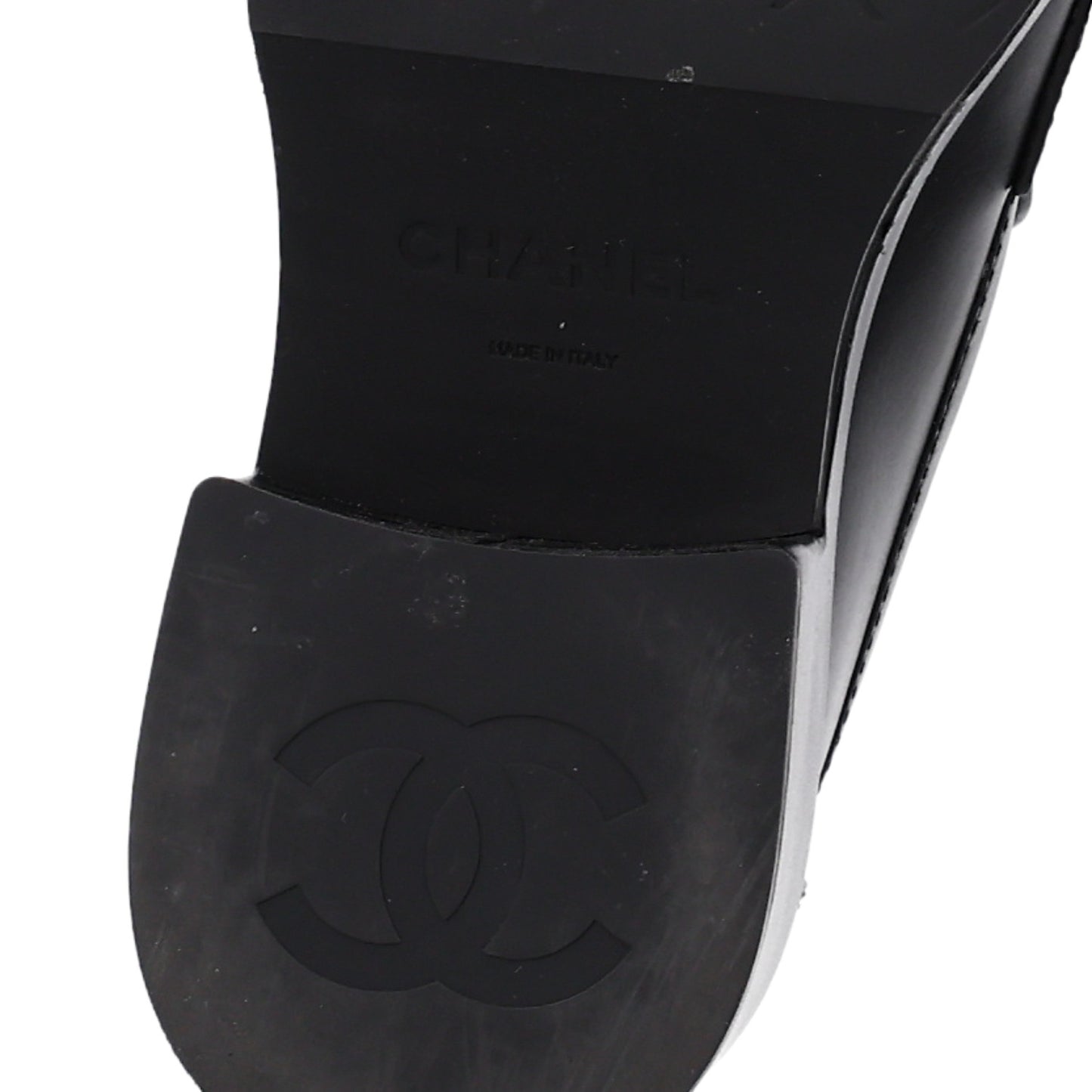 Calfskin CC Platform Loafers 36.5 Black