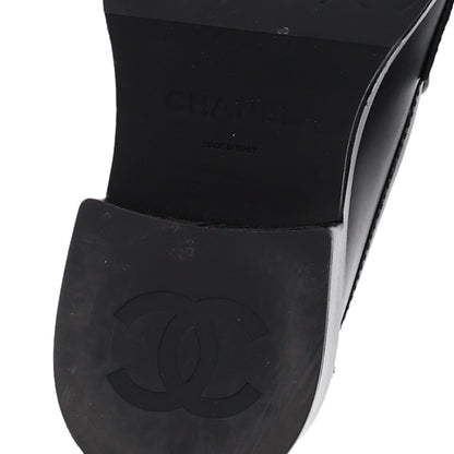 Chanel Calfskin CC Platform Loafers 36.5 Black 8 of 10