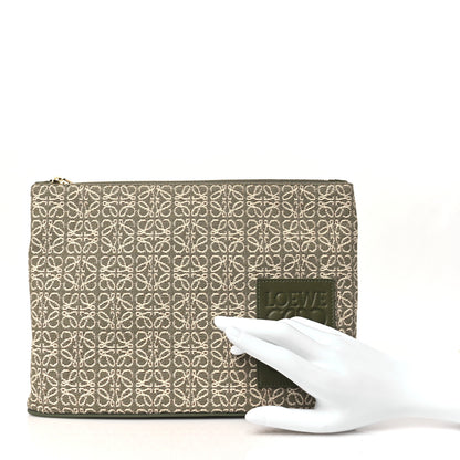 Loewe Jacquard Anagram Calfskin Clutch Avocado Green 2 of 10