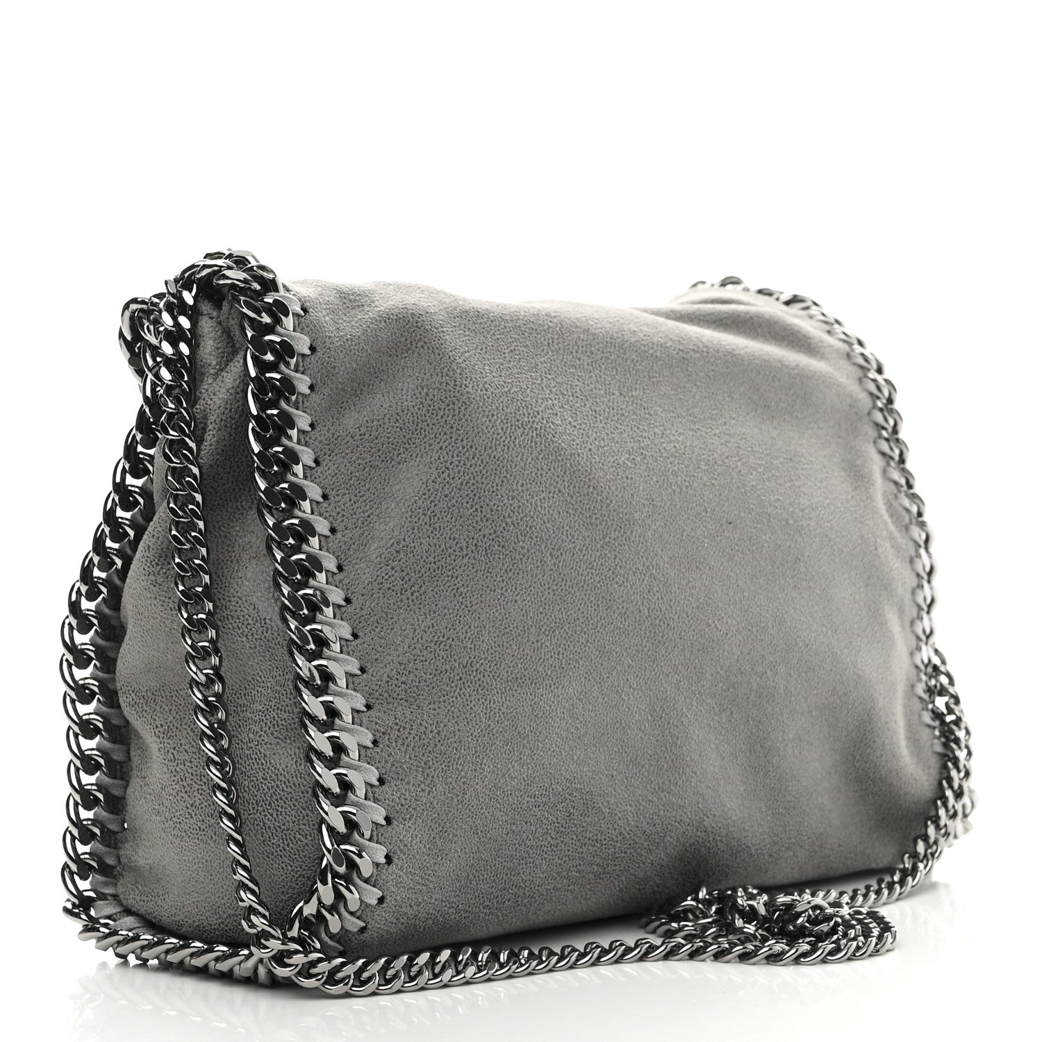 Stella McCartney Shaggy Deer Mini Falabella Fold Over Tote Light Grey 3 of 9