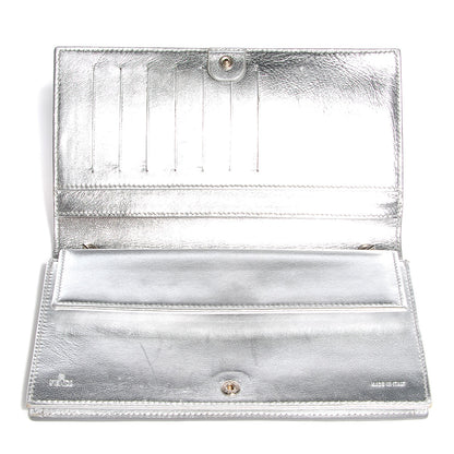 Fendi Metallic Calfskin Wallet On Chain Silver 5 of 8