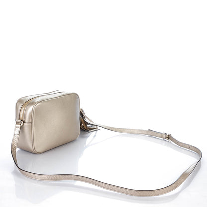 Gucci Metallic Pebbled Calfskin Small Soho Disco Bag Golden Beige 3 of 6