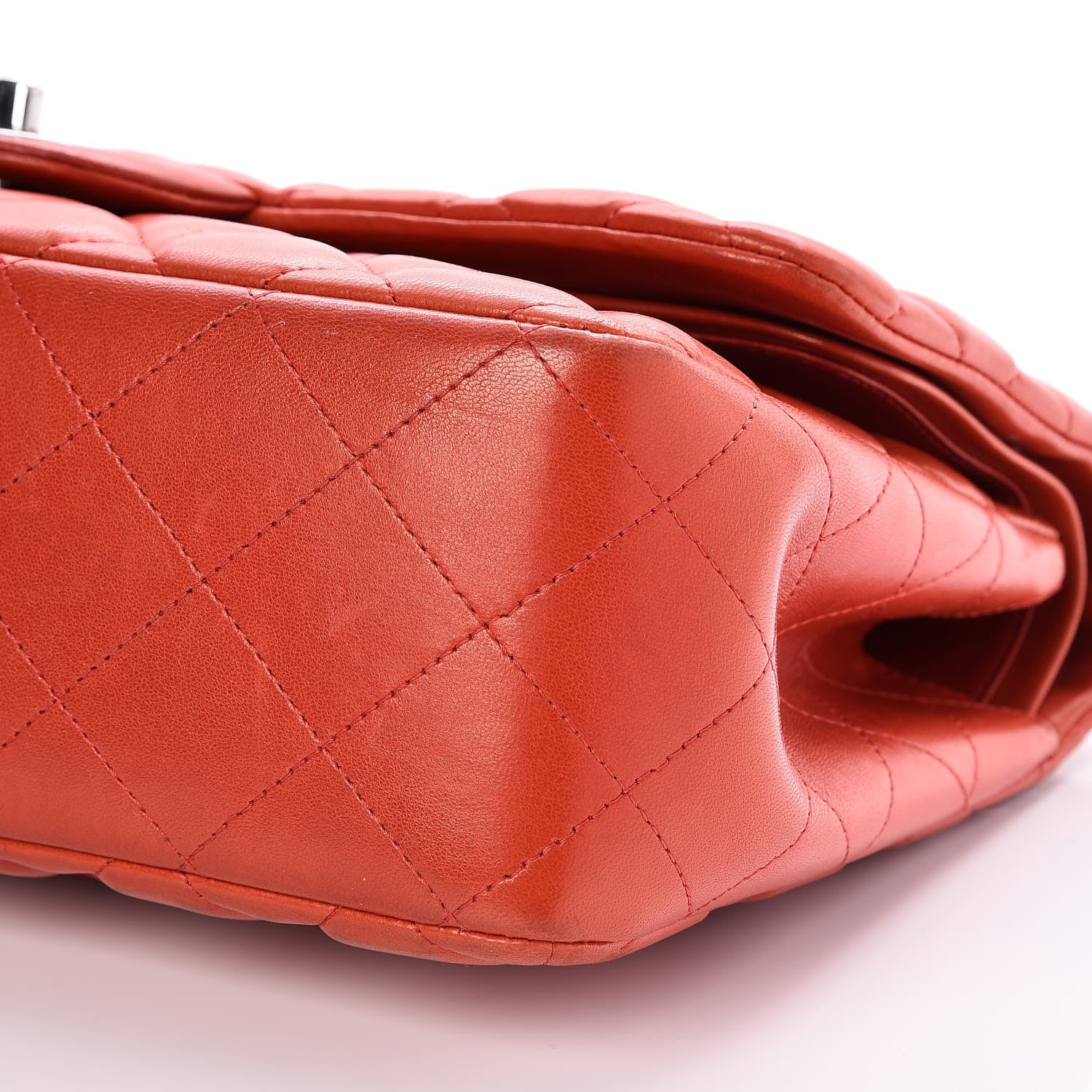 Chanel Lambskin Quilted Jumbo Double Flap Red 9 of 9