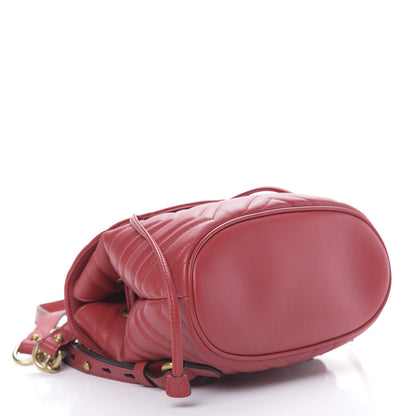 Gucci Calfskin Matelasse GG Marmont Flap Backpack Hibiscus Red 3 of 10
