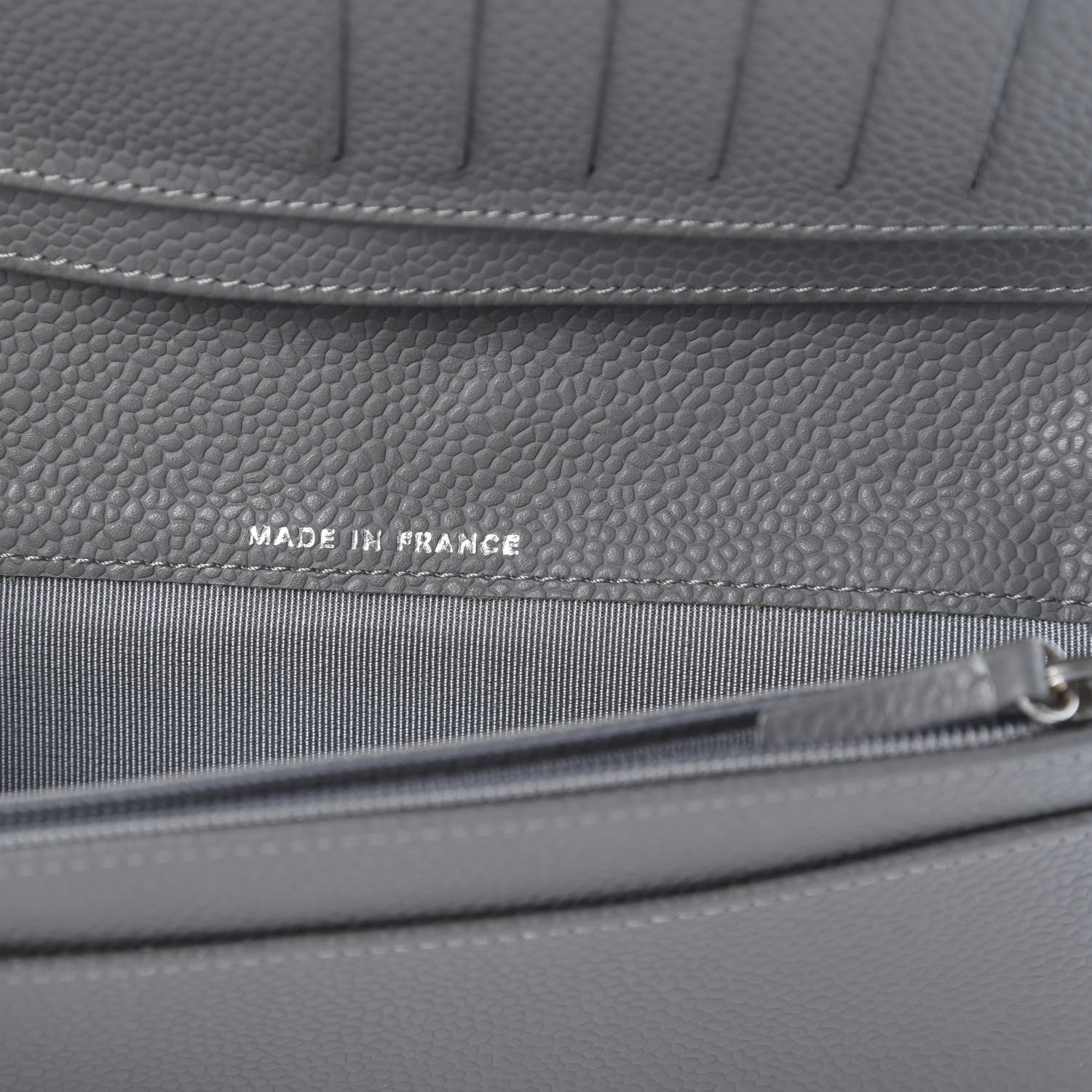 Chanel Caviar Quilted Yen Wallet Grey 7 of 9