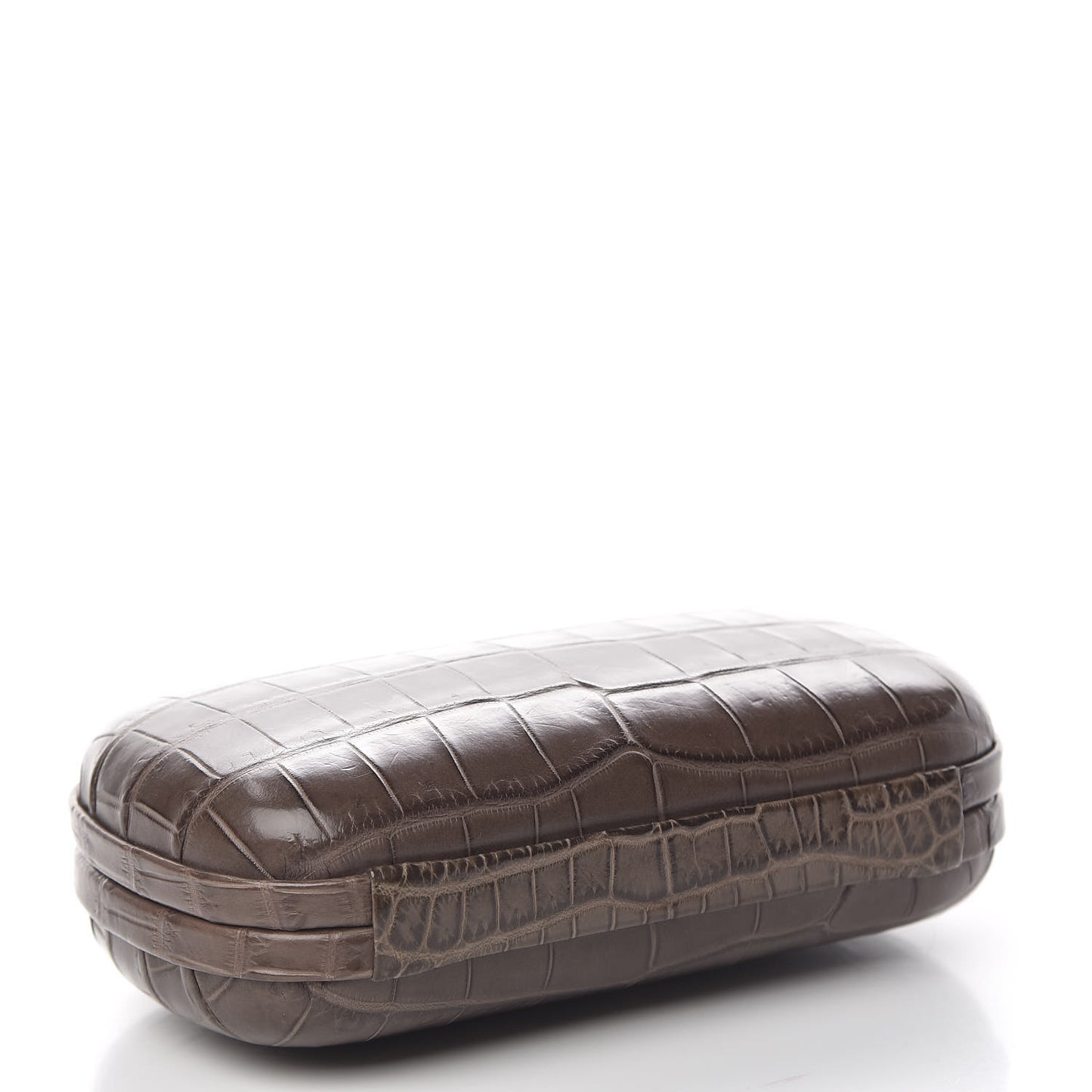 Crocodile Knot Clutch Brown