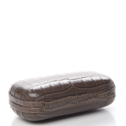 Bottega Veneta Crocodile Knot Clutch Brown 4 of 8