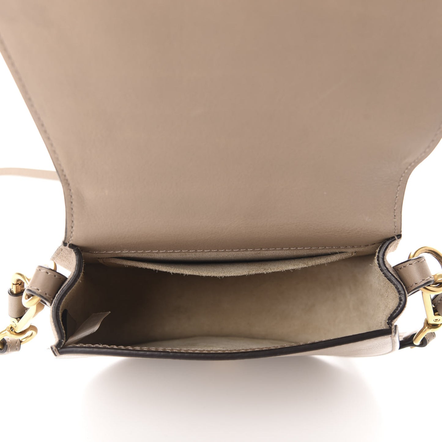Calfskin Suede Small Nile Bracelet Bag Motty Grey