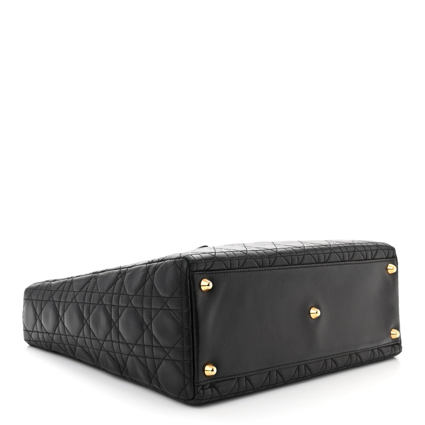 CHRISTIAN DIOR Lambskin Cannage Large Lady Dior Black