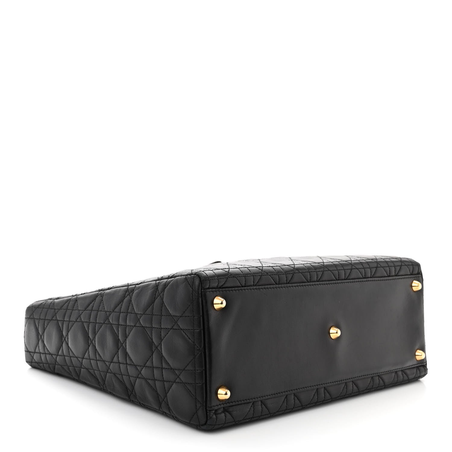 Christian Dior CHRISTIAN DIOR Lambskin Cannage Large Lady Dior Black 4 of 11