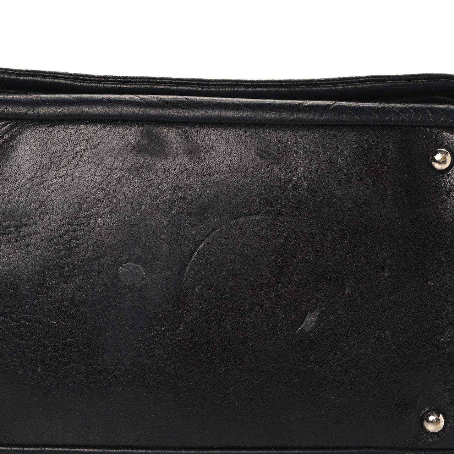Lambskin Medium Rock and Chain Flap Black