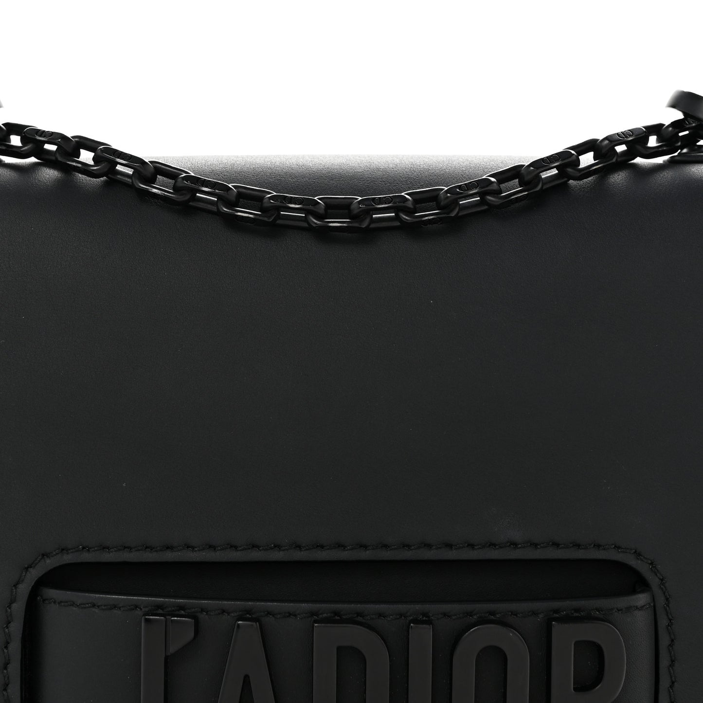 Ultra Matte Calfskin J'Adior Chain Flap Bag Black