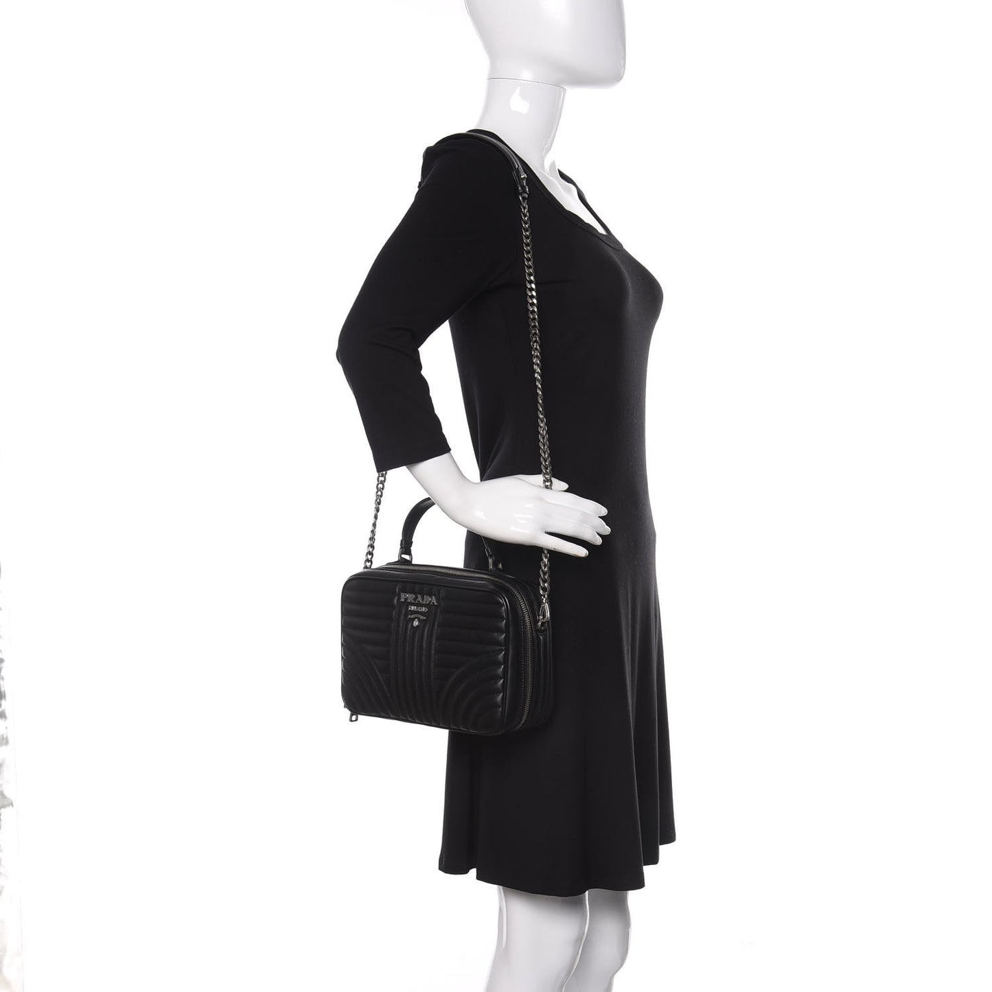 Soft Calfskin Medium Diagramme Crossbody Bag Black