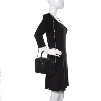 Prada Soft Calfskin Medium Diagramme Crossbody Bag Black 2 of 9