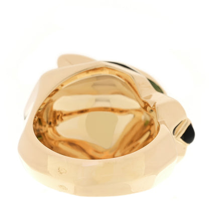 Cartier 18K Yellow Gold Tsavorite Black Lacquer Panthere De Cartier Ring 57 8 4 of 6