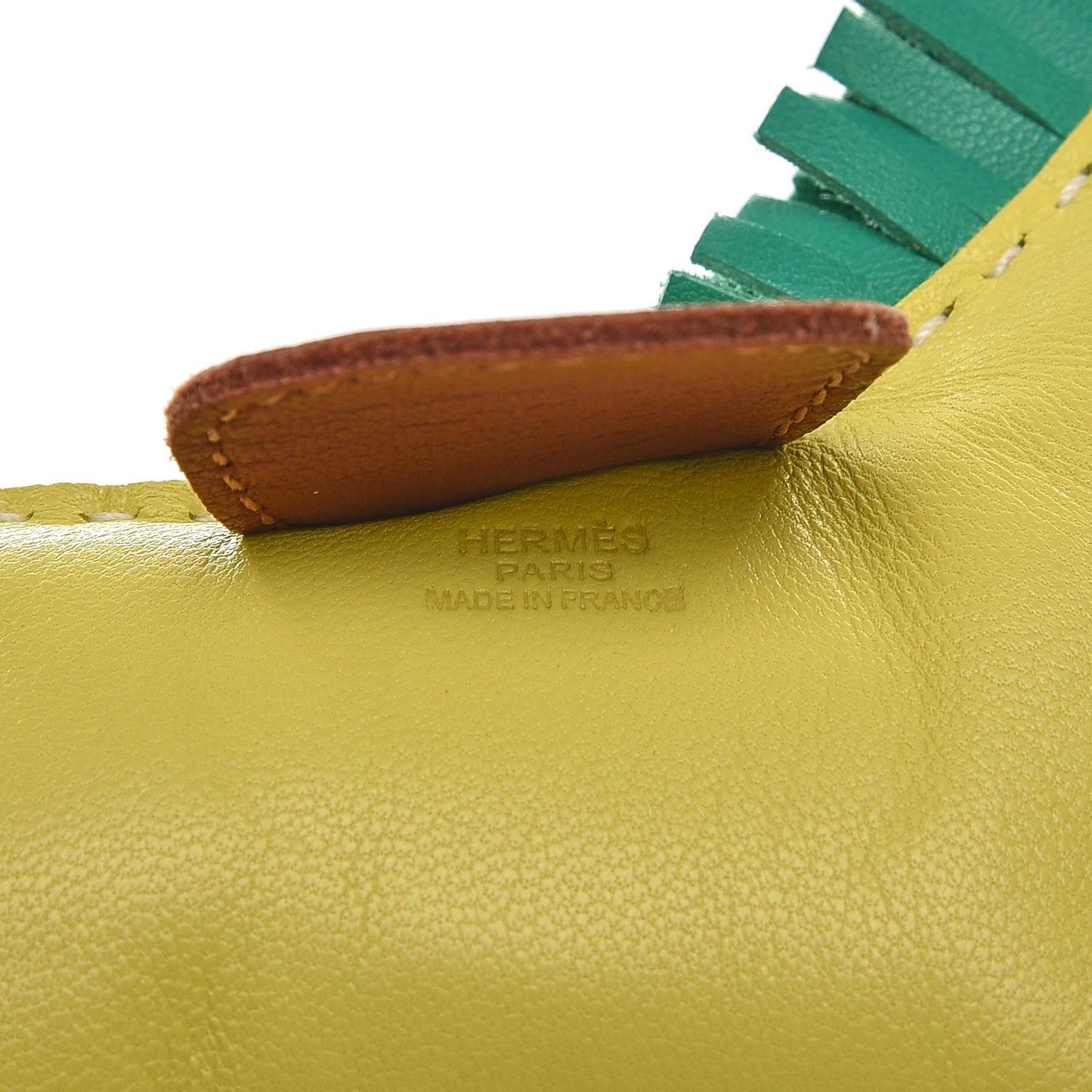 Milo Lambskin Grigri Rodeo Horse Bag Charm MM Lime Menthe Fauve