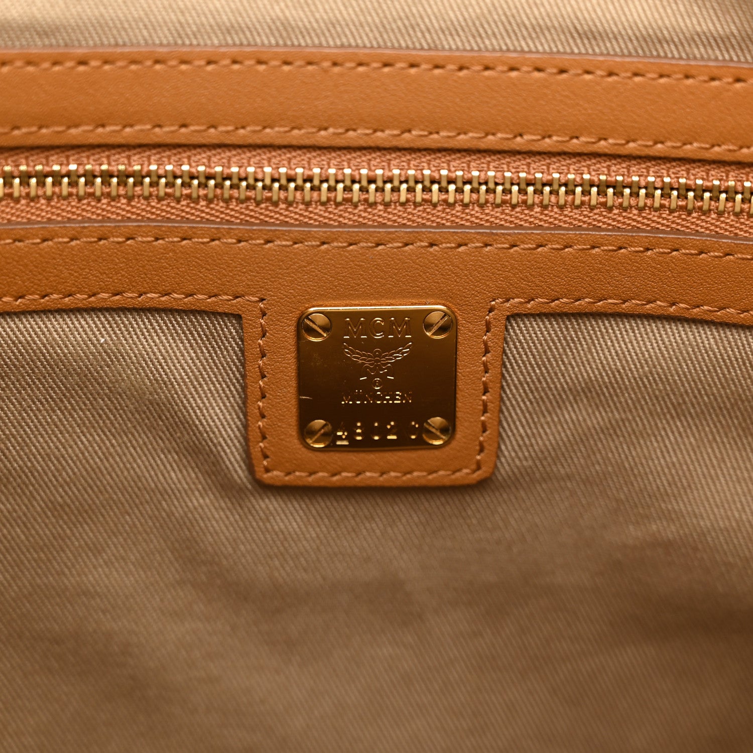 MCM Calfskin Ottomar Monogram Medium Klara Hobo Cognac 6 of 14