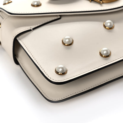Gucci Nappa Pearl Studded Mini Queen Margaret Broadway Shoulder Bag Mystic White 9 of 10