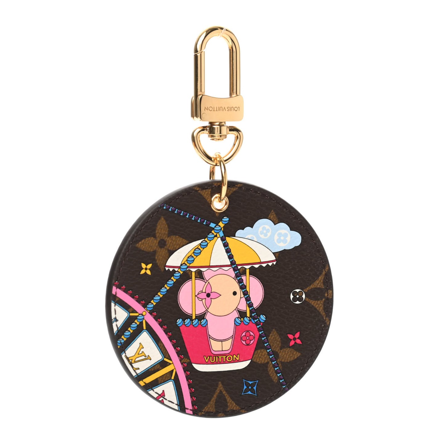 Monogram 2020 Christmas Animation Big Wheel Bag Charm Key Ring Rose Ballerine