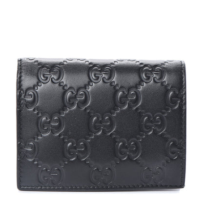Gucci Guccissima Card Case Wallet Black 1 of 8