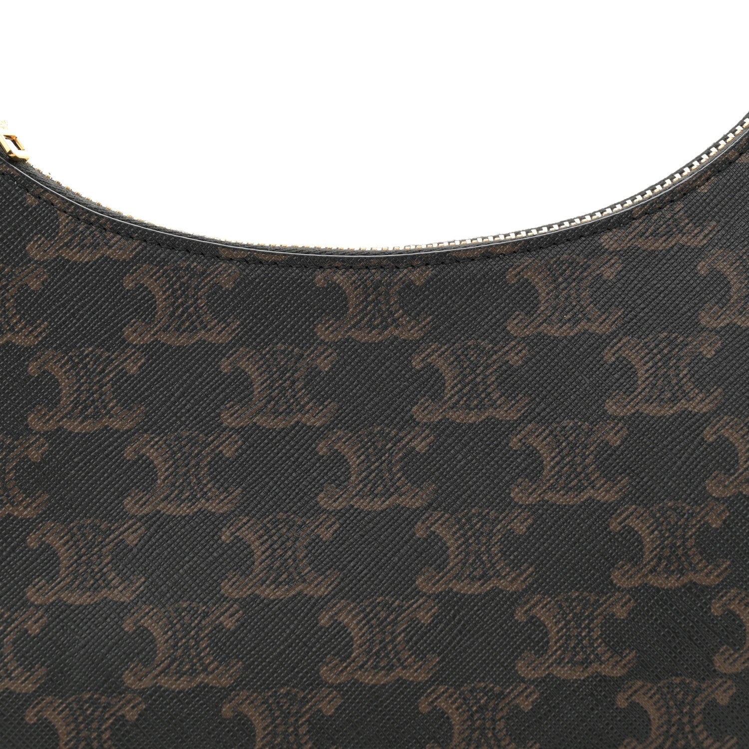 Celine Triomphe Canvas Calfskin Ava Shoulder Bag Tan 8 of 11