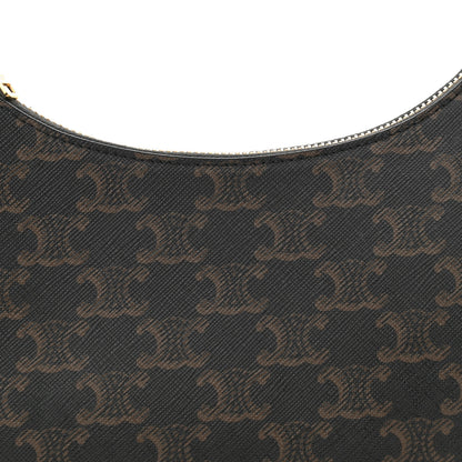 Celine Triomphe Canvas Calfskin Ava Shoulder Bag Tan 8 of 11
