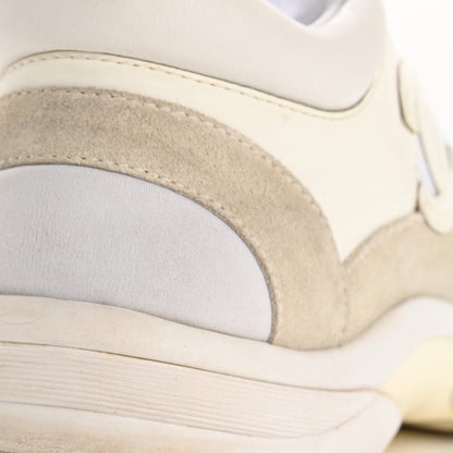 Chanel Suede Calfskin Fabric CC Sneakers 36.5 White 12 of 17