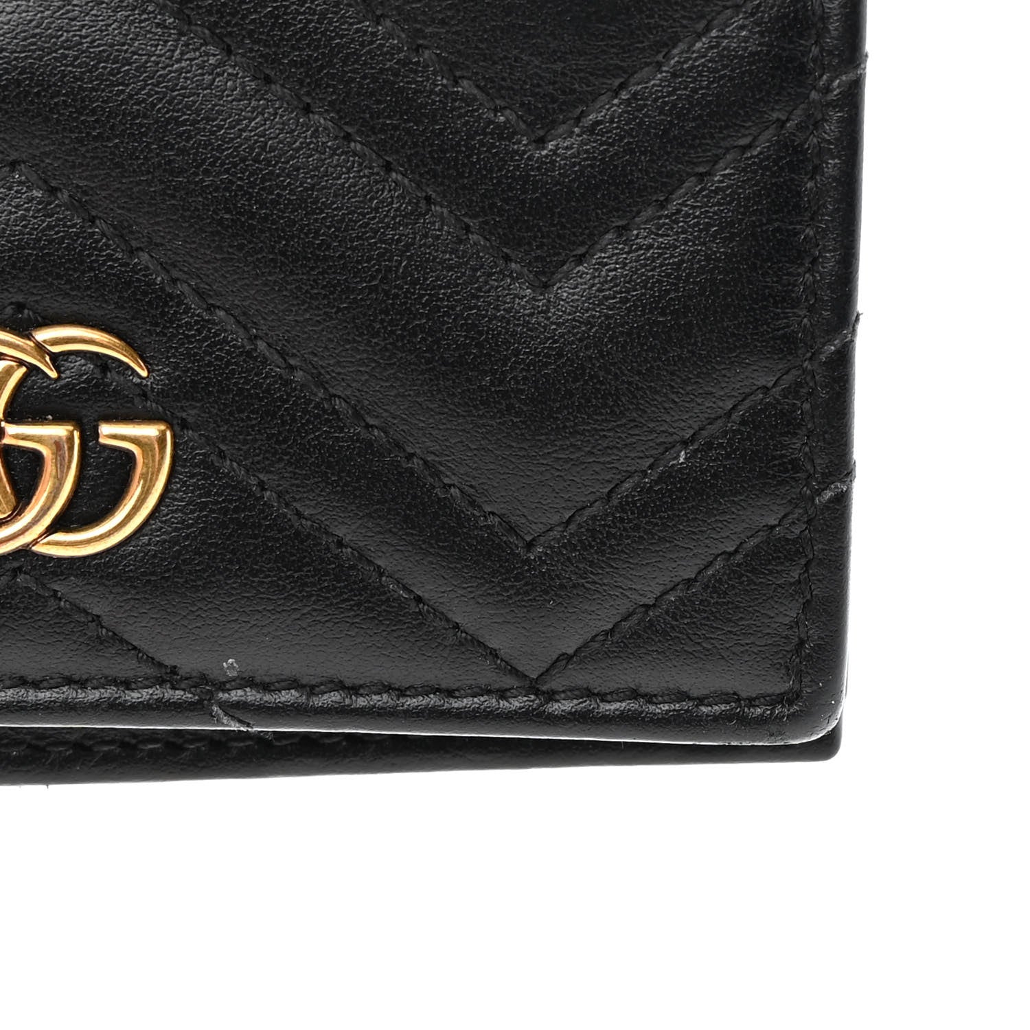 Gucci Calfskin Matelasse GG Marmont Card Case Wallet Black 12 of 14