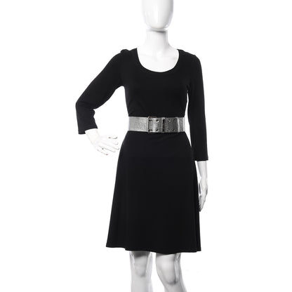 Chanel Metallic Calfskin Logo Wide Belt 85 34 Silver 2 of 5