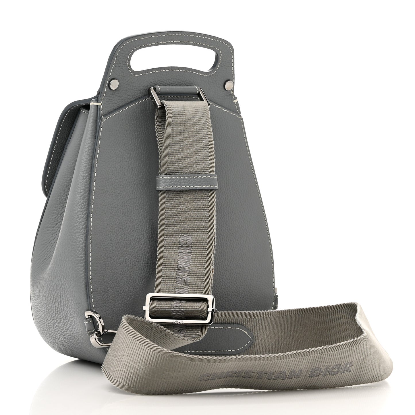 Grained Calfskin Mini Gallop Sling Bag Grey