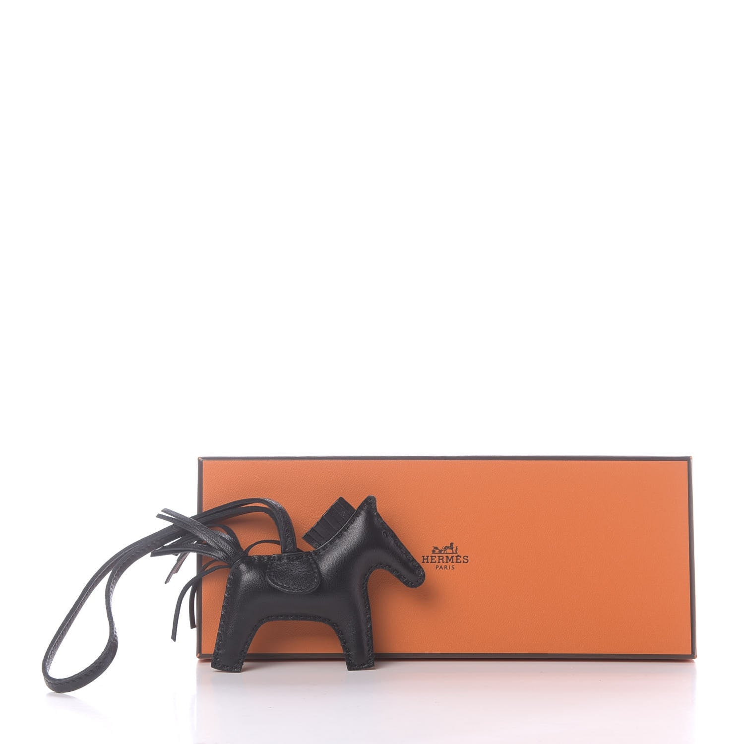 Hermes Milo Lambskin Grigri Rodeo Horse Bag Charm PM So Black 5 of 5