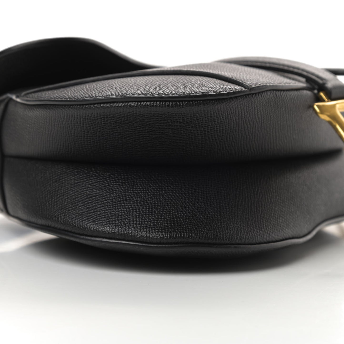 Grained Calfskin Saddle Bag Black