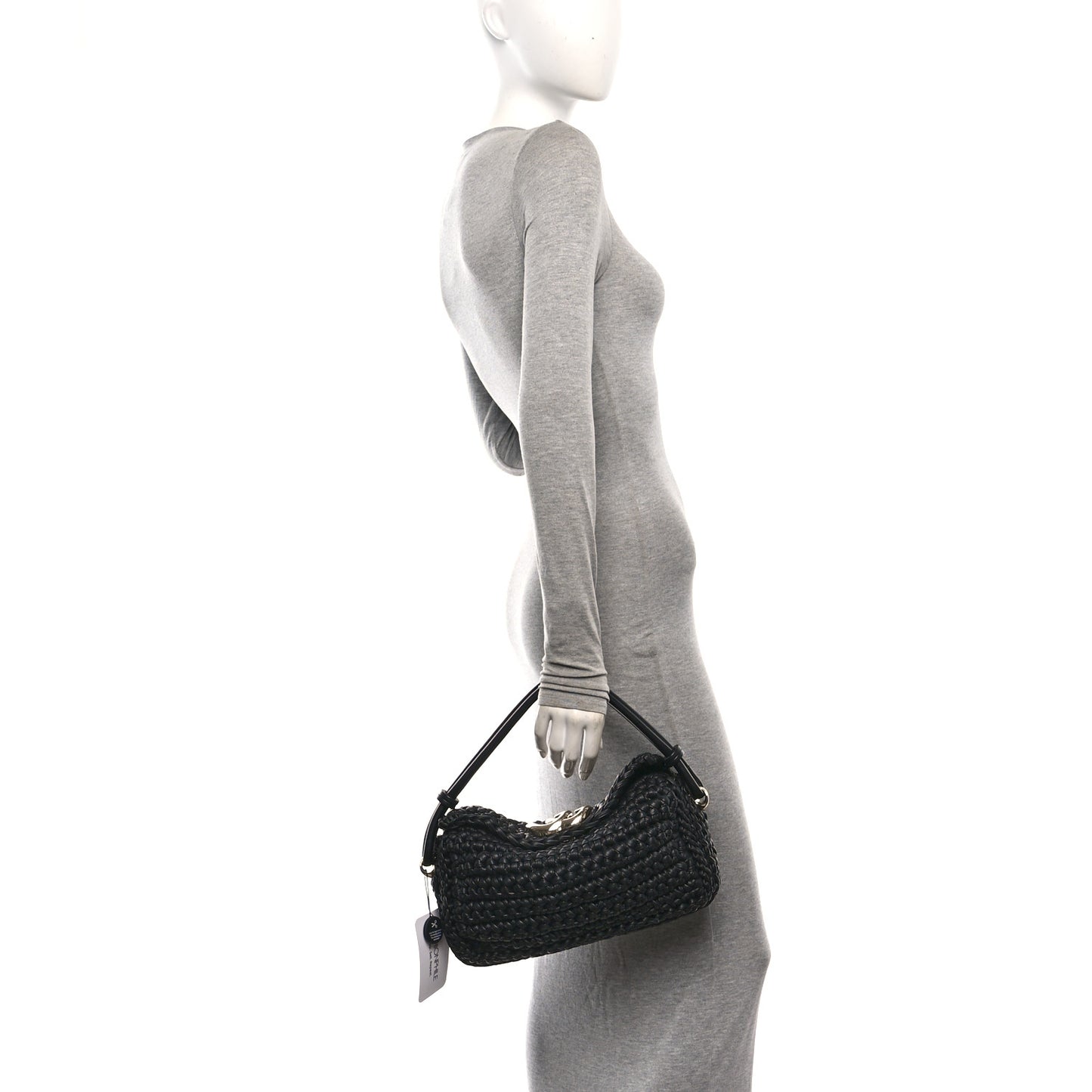 Calfskin Crochet GG Marmont Shoulder Bag Black