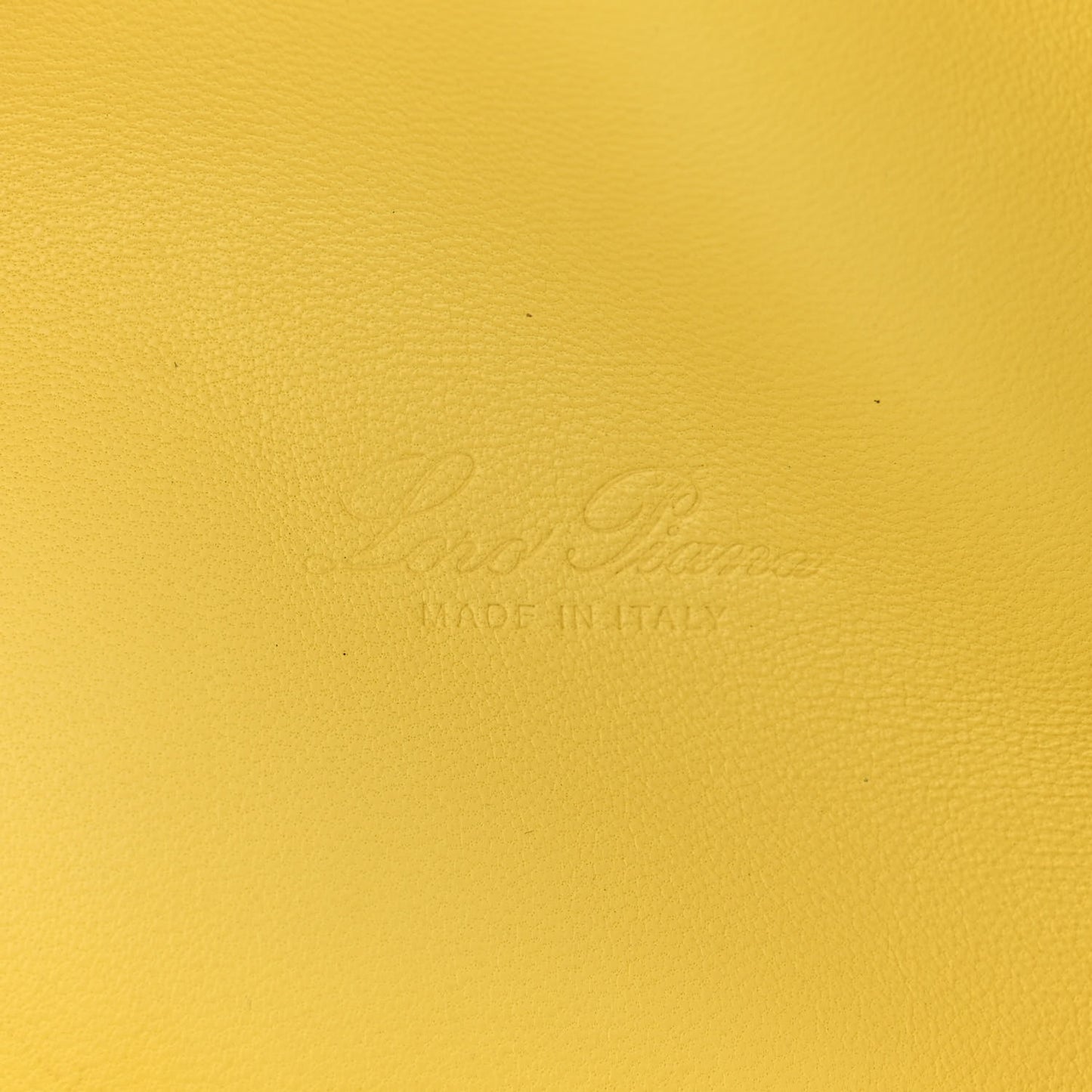 LORO PIANA Grained Calfskin L19 Extra Pocket Pouch Yellow