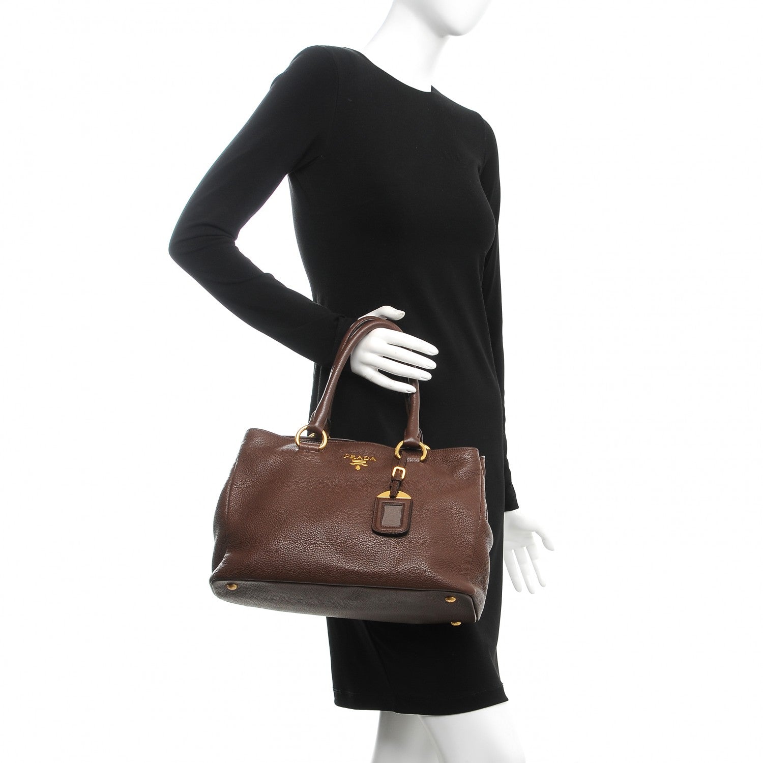 Prada Vitello Daino Shopping Tote Bruciato 2 of 7