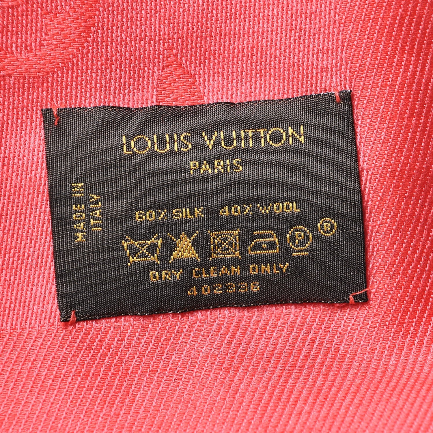 Louis Vuitton Silk Wool Monogram Voile Shawl Vermillon 4 of 4