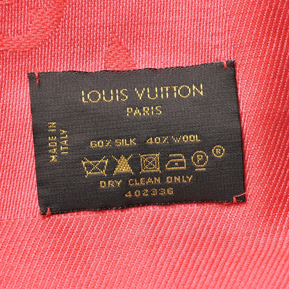 Louis Vuitton Silk Wool Monogram Voile Shawl Vermillon 4 of 4