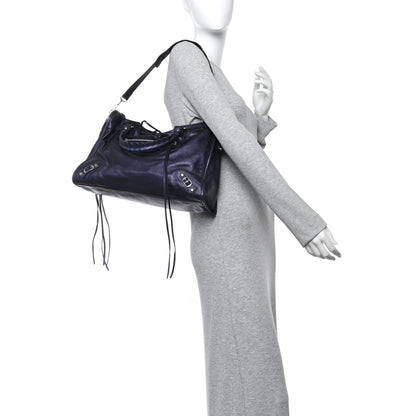 Balenciaga Metallic Agneau Classic Silver Hardware City Maree 2 of 12