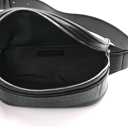 Bottega Veneta French Calfskin Alligator Embossed Belt Bag Black 5 of 8