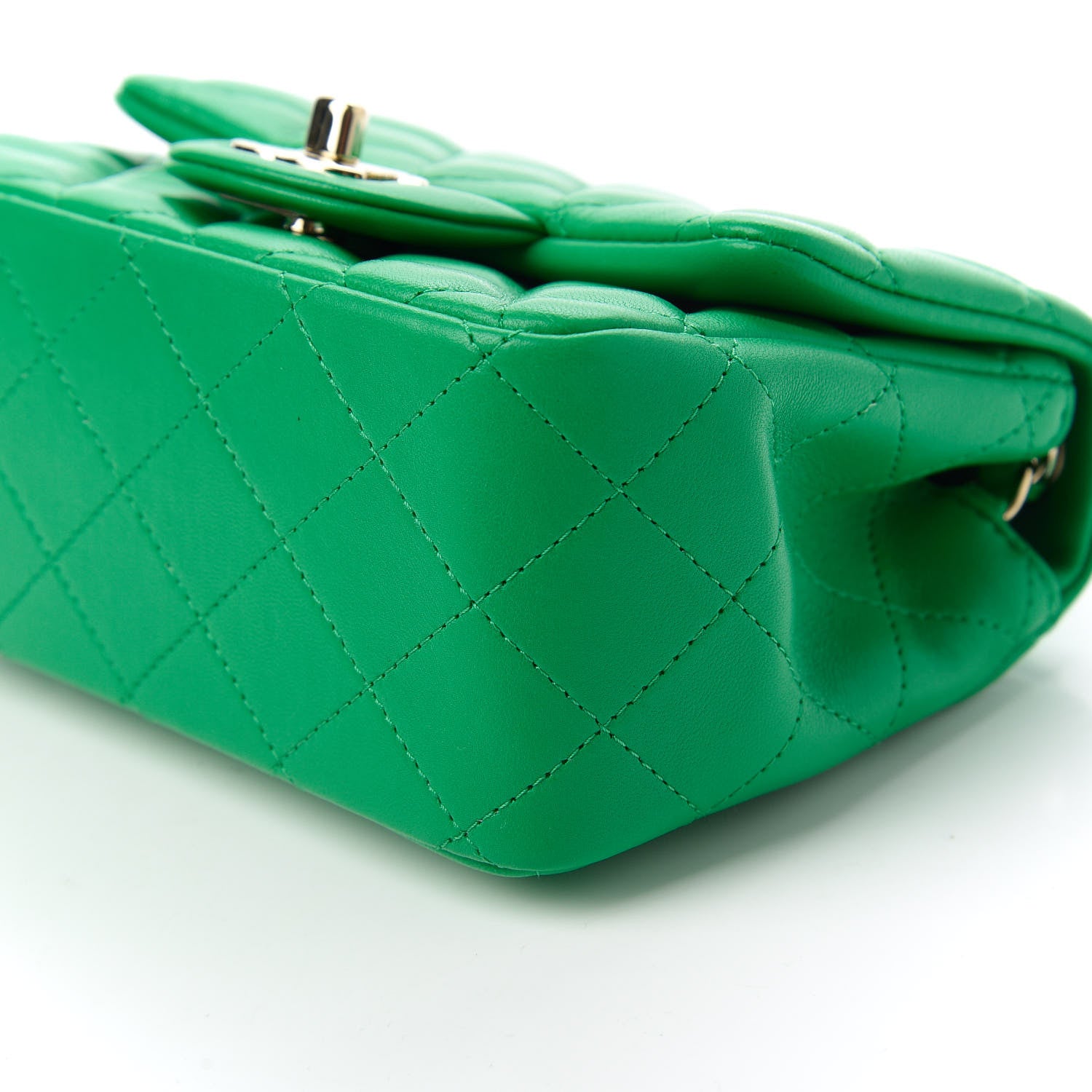 Chanel Lambskin Quilted Mini Square Flap Green 7 of 10