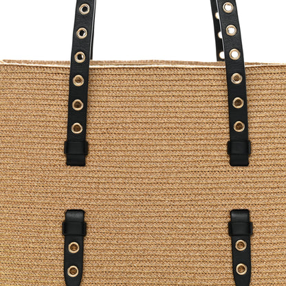 Alaia Paper Straw Calfskin Mina 25 Bag Natural 7 of 11