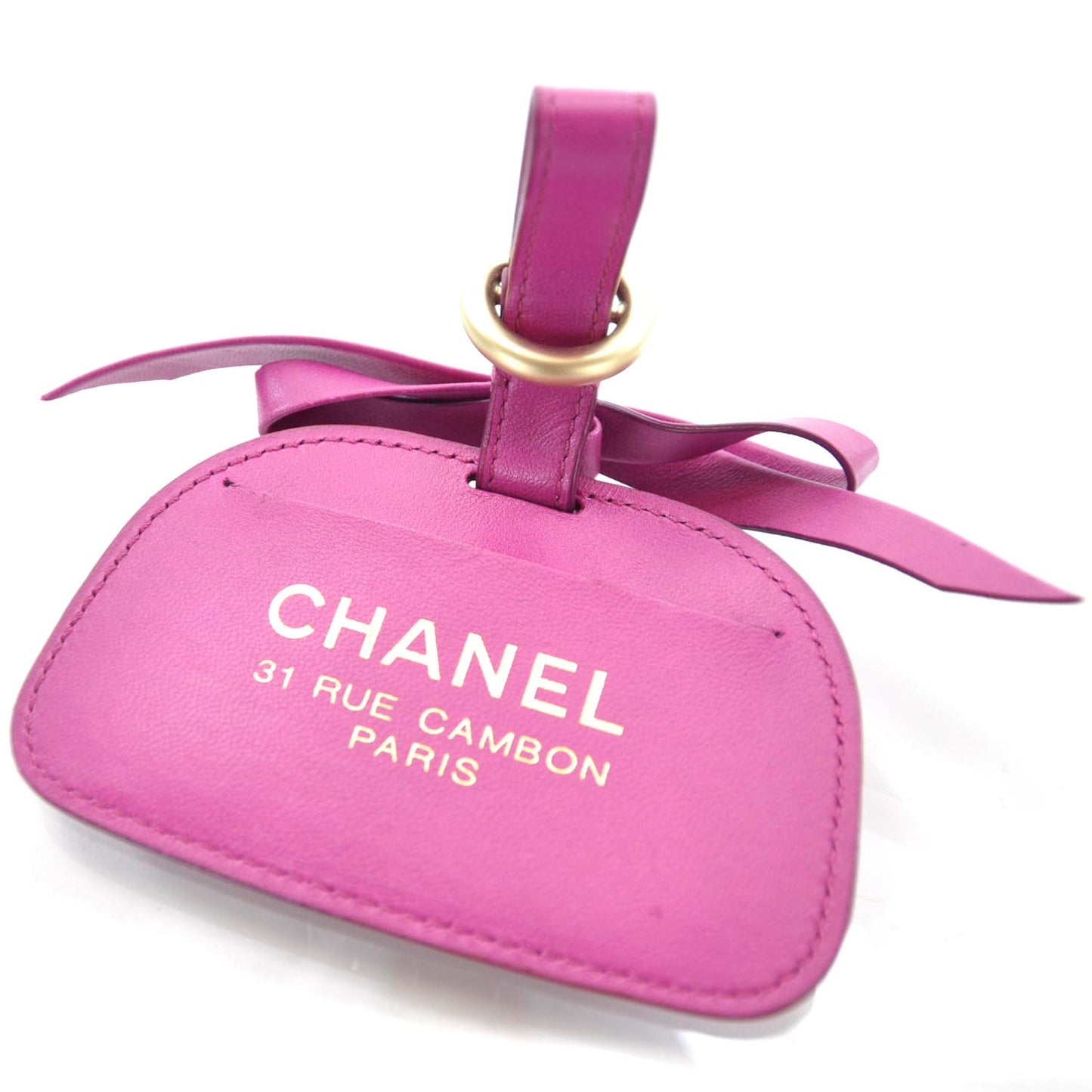 Leather Luggage Tag Pink